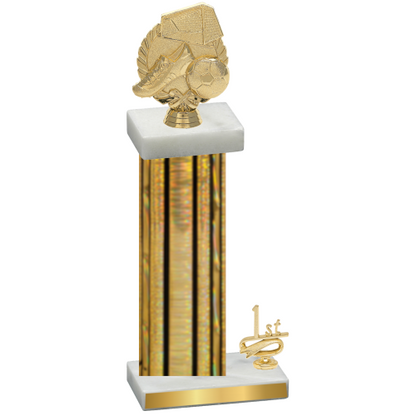 Accented Single Gold Glacier First Place Soccer Trophy