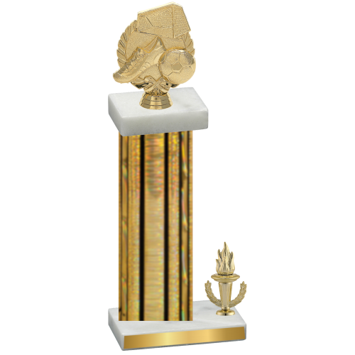 Accented Single Gold Glacier Victory Soccer Trophy