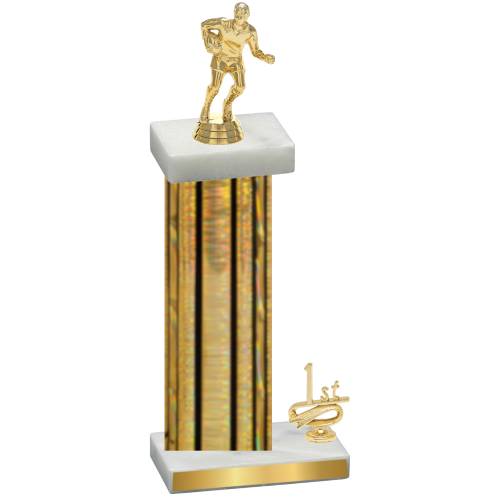 Accented Single Gold Glacier First Place Rugby Trophy