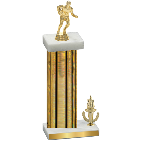 Accented Single Gold Glacier Victory Rugby Trophy