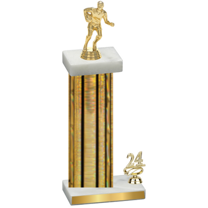 Accented Single Gold Glacier Year Rugby Trophy