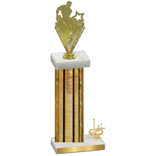 Accented Single Gold Glacier First Place Rugby Trophy