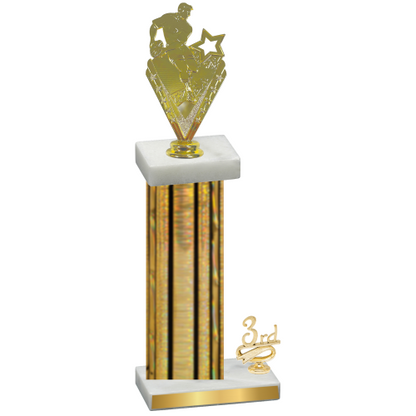 Accented Single Gold Glacier Third Place Rugby Trophy