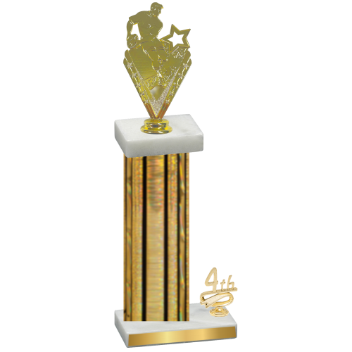 Accented Single Gold Glacier Fourth Place Rugby Trophy