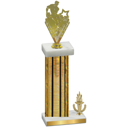 Accented Single Gold Glacier Victory Rugby Trophy