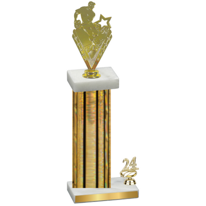 Accented Single Gold Glacier Year Rugby Trophy