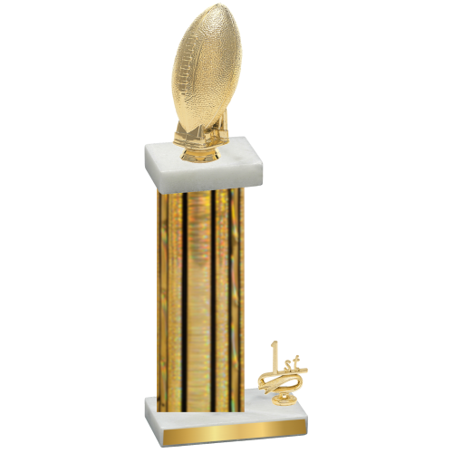 Accented Single Gold Glacier First Place Football Trophy