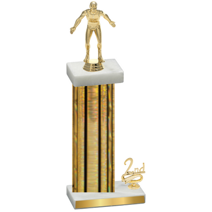 Accented Single Gold Glacier Second Place Wrestling Trophy