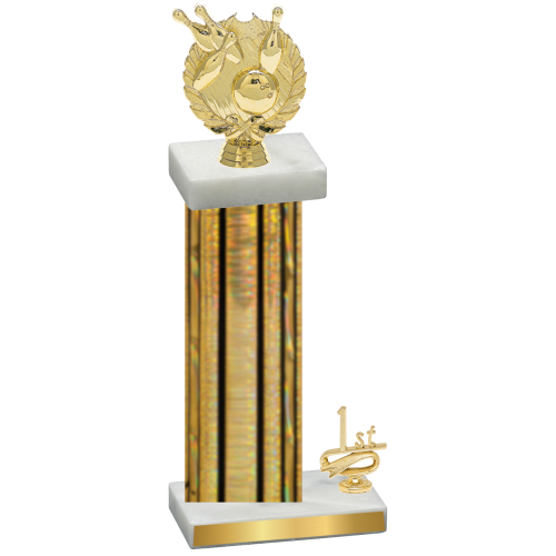 Accented Single Gold Glacier First Place Bowling Trophy