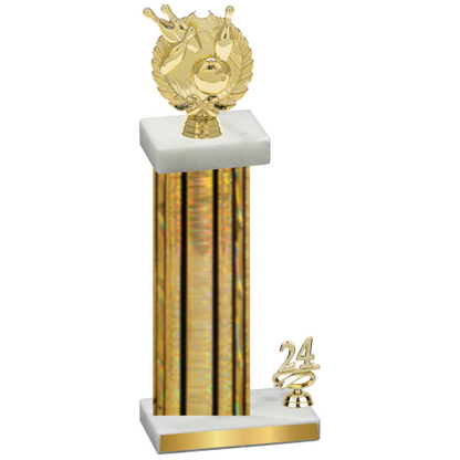 Accented Single Gold Glacier Year Bowling Trophy