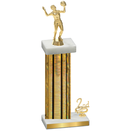 Accented Single Gold Glacier Second Place Volleyball Trophy