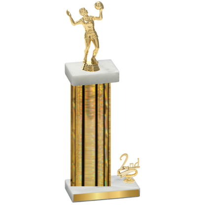 Accented Single Gold Glacier Second Place Volleyball Trophy