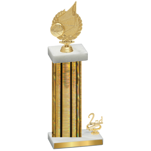 Accented Single Gold Glacier Second Place Volleyball Trophy
