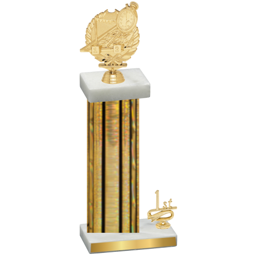 Accented Single Gold Glacier First Place Swimming Trophy