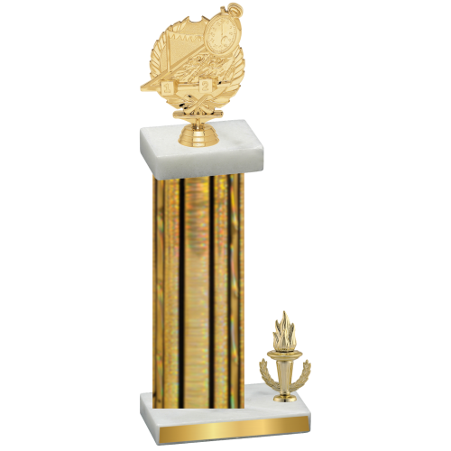 Accented Single Gold Glacier Victory Swimming Trophy