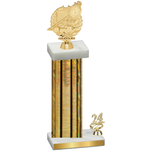 Accented Single Gold Glacier Year Swimming Trophy