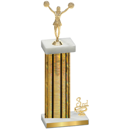 Accented Single Gold Glacier Third Place Cheerleading Trophy