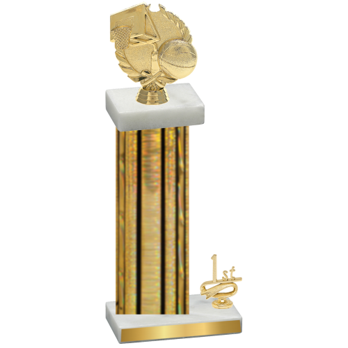 Accented Single Gold Glacier First Place Basketball Trophy