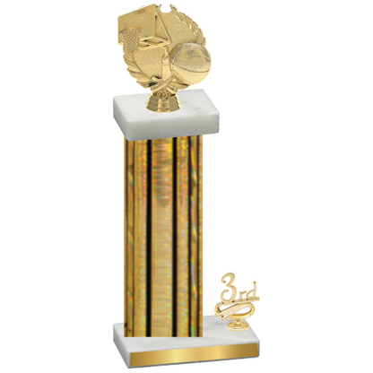 Accented Single Gold Glacier Third Place Basketball Trophy