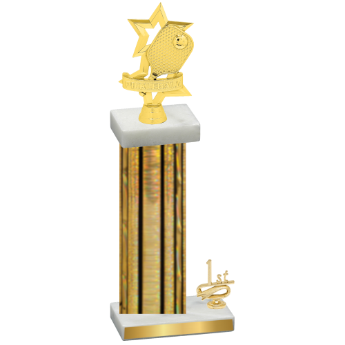 Accented Single Gold Glacier First Place Pickleball Trophy