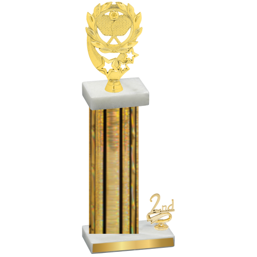 Accented Single Gold Glacier Second Place Pickleball Trophy