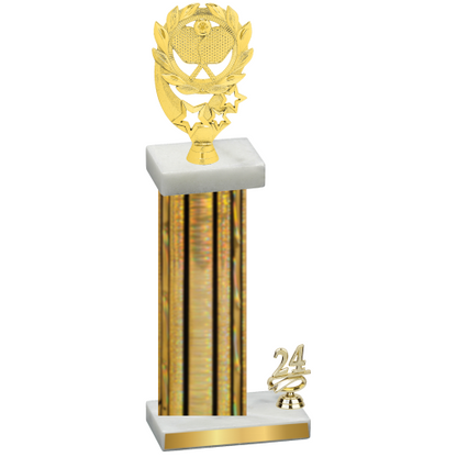 Accented Single Gold Glacier Year Pickleball Trophy