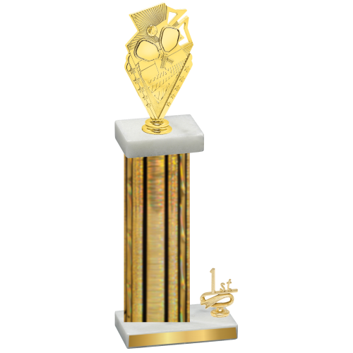 Accented Single Gold Glacier First Place Pickleball Trophy