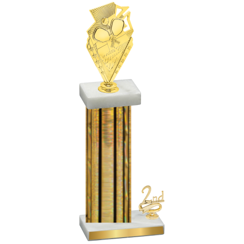 Accented Single Gold Glacier Second Place Pickleball Trophy