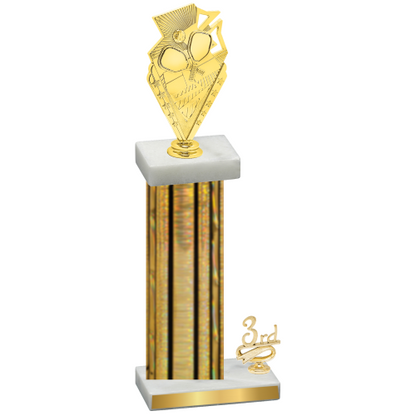 Accented Single Gold Glacier Third Place Pickleball Trophy