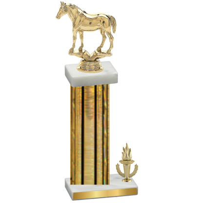 Accented Single Gold Glacier Victory Horses Trophy