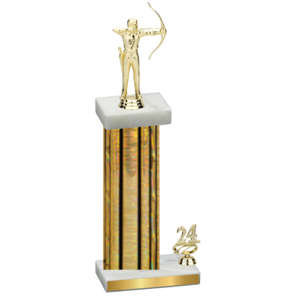 Accented Single Gold Glacier Year Archery Trophy