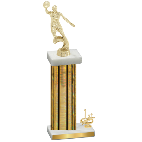 Accented Single Gold Glacier First Place Basketball Trophy