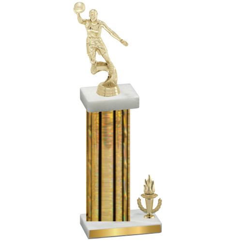 Accented Single Gold Glacier Victory Basketball Trophy