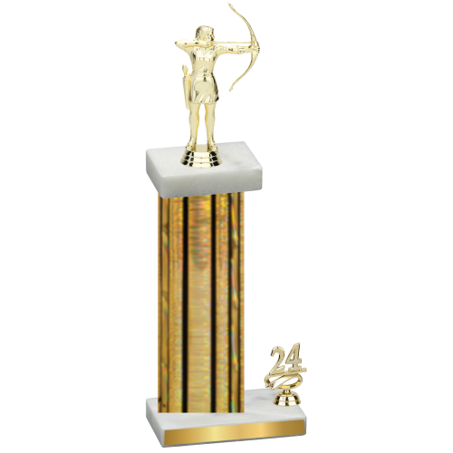 Accented Single Gold Glacier Year Archery Trophy