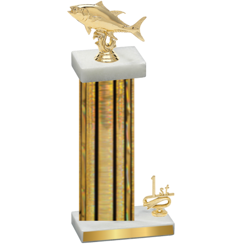 Accented Single Gold Glacier First Place Fishing Trophy