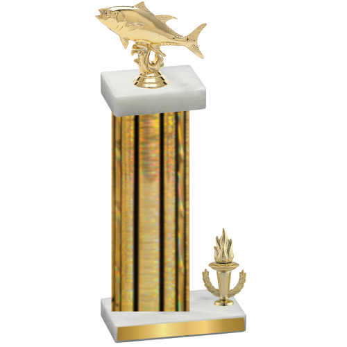 Accented Single Gold Glacier Victory Fishing Trophy