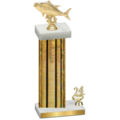 Accented Single Gold Glacier Year Fishing Trophy