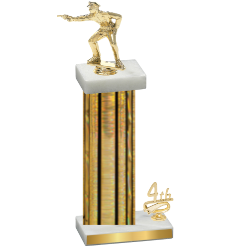 Accented Single Gold Glacier Fourth Place Shooter Trophy