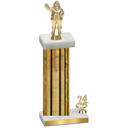 Accented Single Gold Glacier Year Holiday Trophy