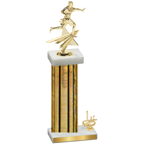 Accented Single Gold Glacier First Place Flag Football Trophy