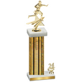 Accented Single Gold Glacier Year Flag Football Trophy