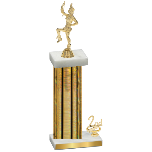 Accented Single Gold Glacier Second Place Majorette Trophy