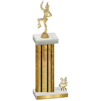 Accented Single Gold Glacier Year Majorette Trophy