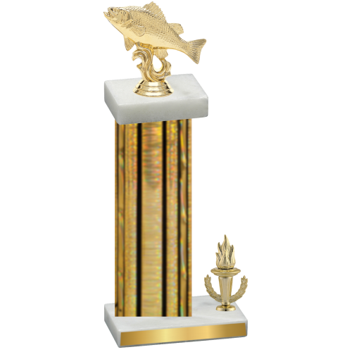 Accented Single Gold Glacier Victory Fishing Trophy