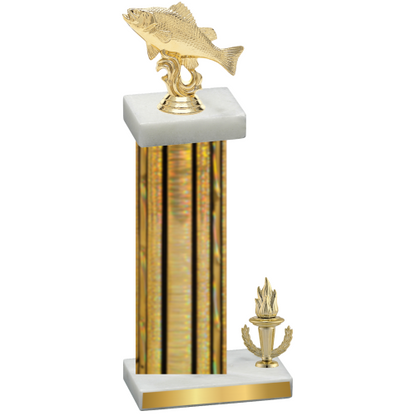 Accented Single Gold Glacier Victory Fishing Trophy