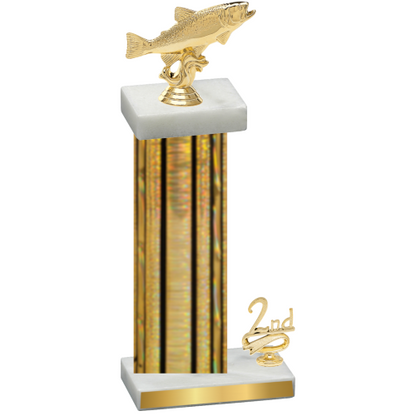 Accented Single Gold Glacier Second Place Fishing Trophy