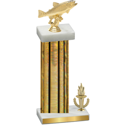 Accented Single Gold Glacier Victory Fishing Trophy