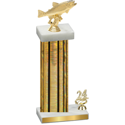 Accented Single Gold Glacier Year Fishing Trophy