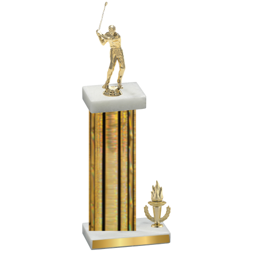 Accented Single Gold Glacier Victory Golf Trophy