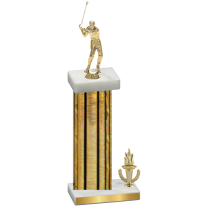 Accented Single Gold Glacier Victory Golf Trophy